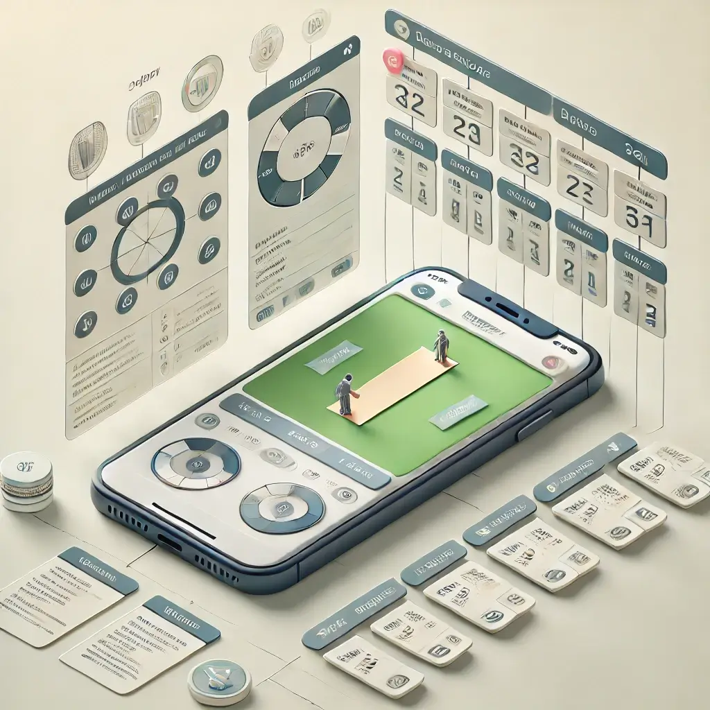 Virtual Cricket App Interface